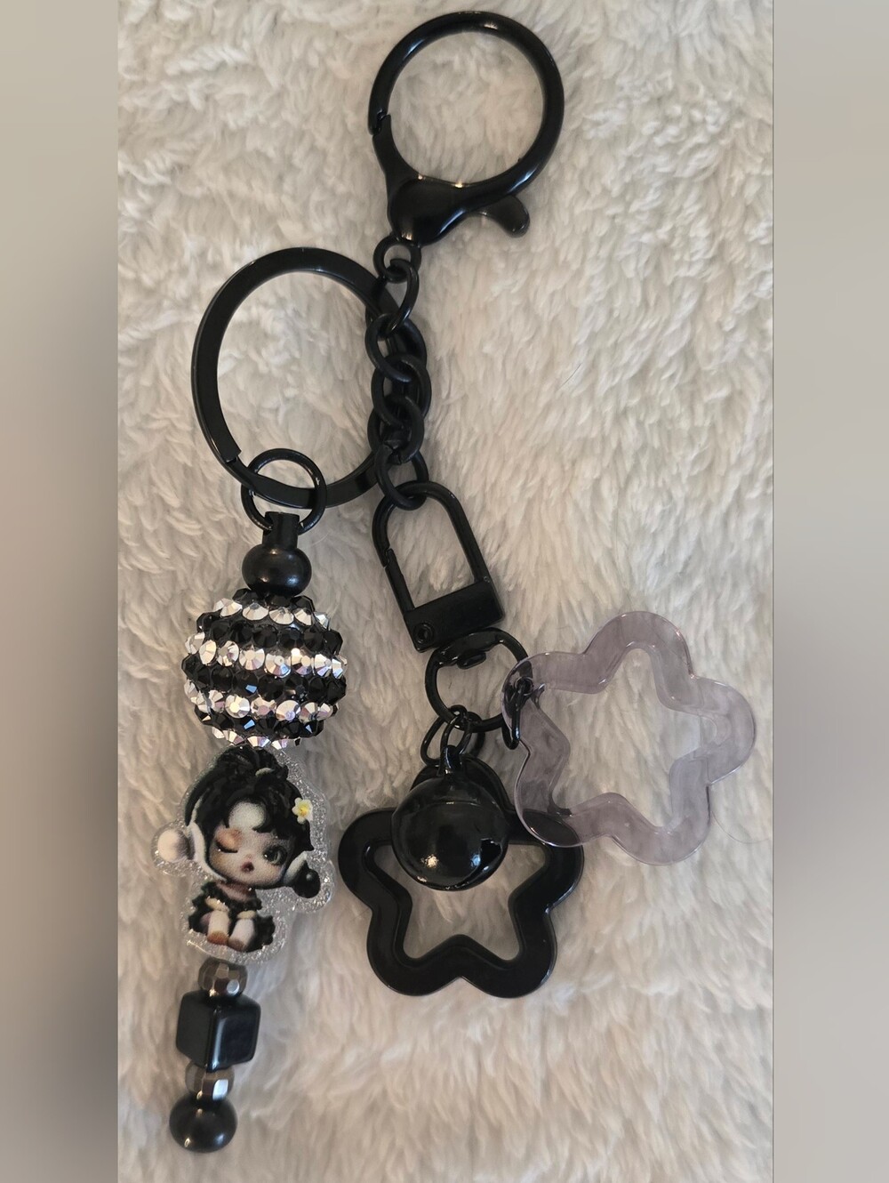 Black & White Keychain/Bag Charm - Skullpanda